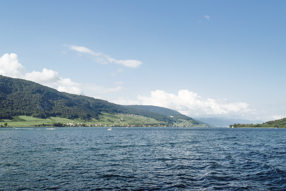 Vue sur les rives du lac de Bienne