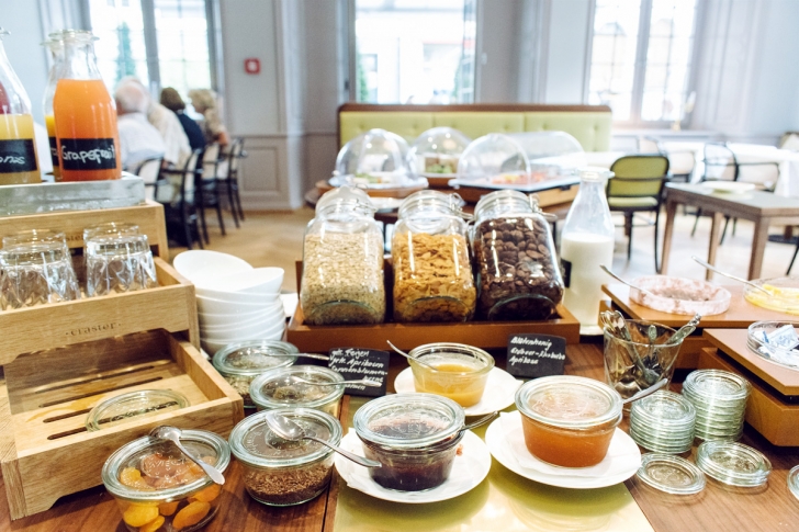 Soleure, buffet de petit déjeuner à l'Hôtel de la Couronne