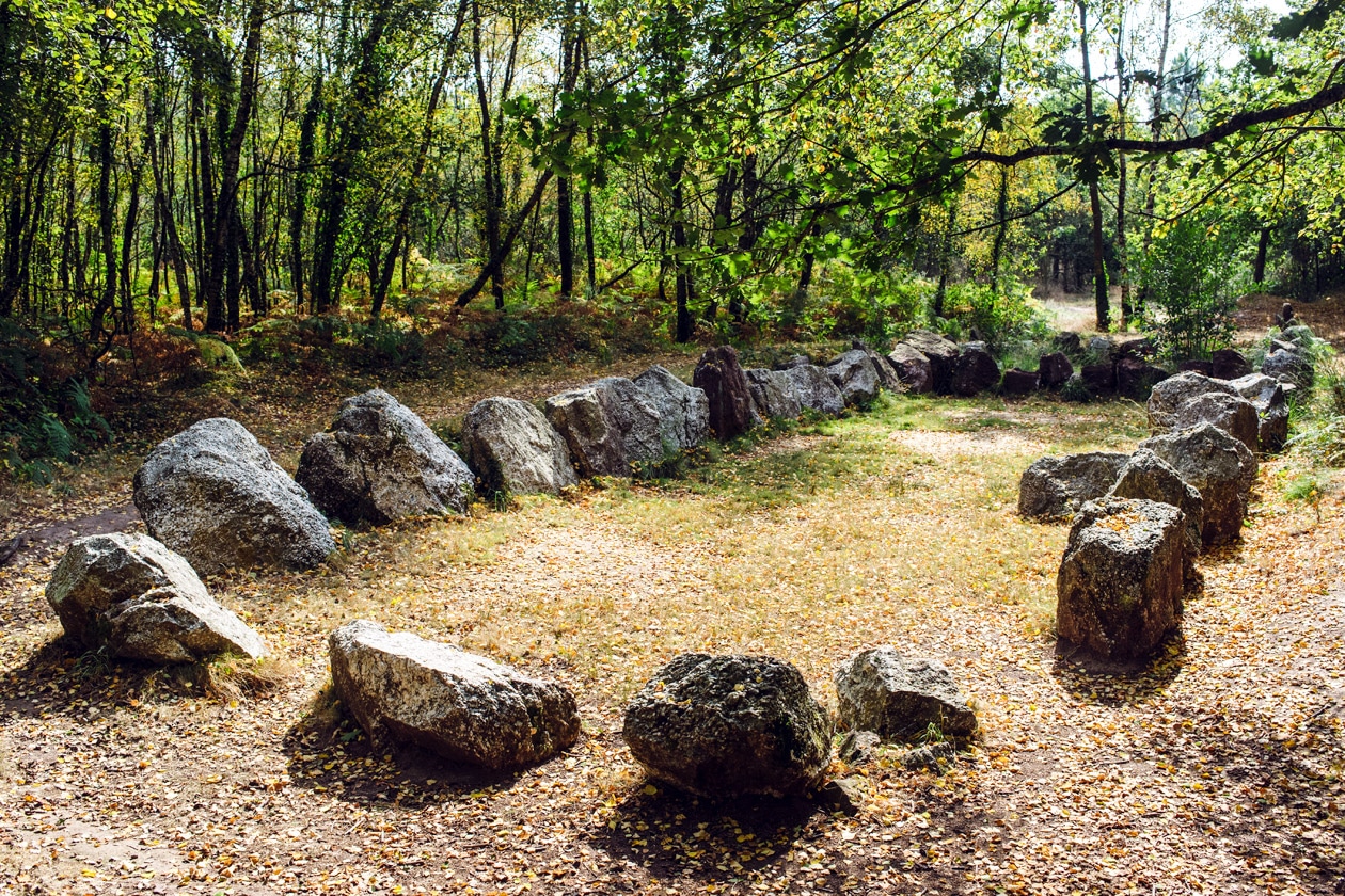 Bretagne, forêt de Paimpont: jardin aux moines