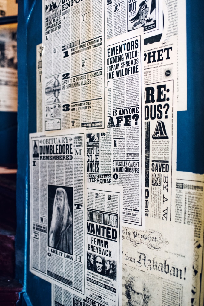 Visite de House of MinaLima à Londres – Manchettes du "Daily Prophet"