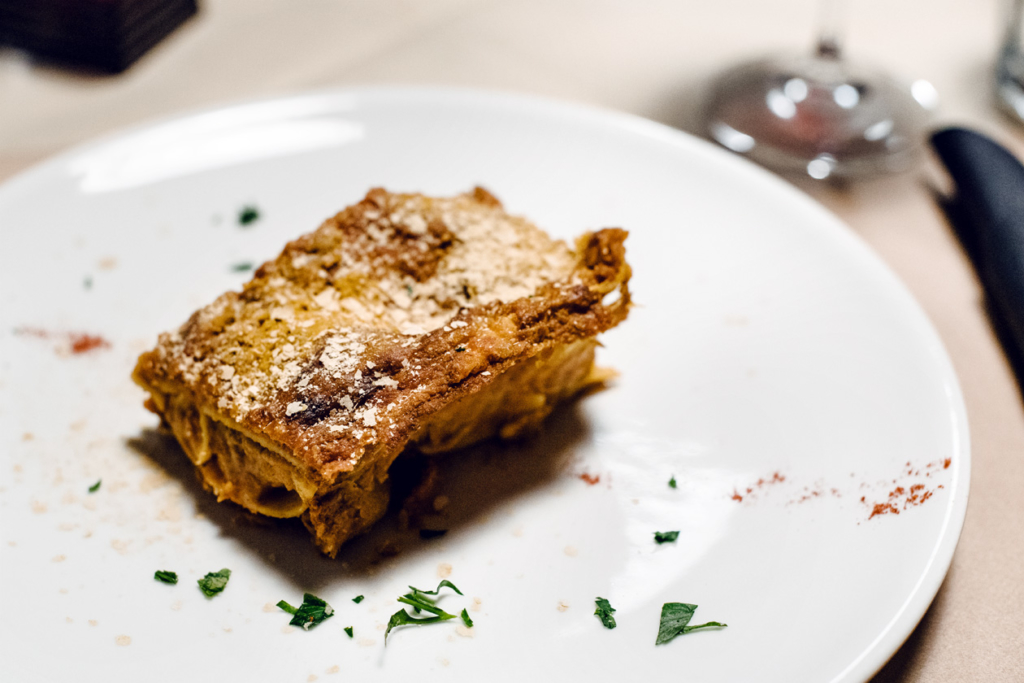 Lasagnes végétaliennes chez La Tecia Vegana à Venise