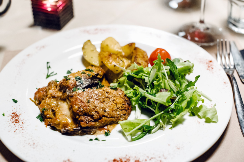 Parmigiana d'aubergine végétalienne chez La Tecia Vegana à Venise