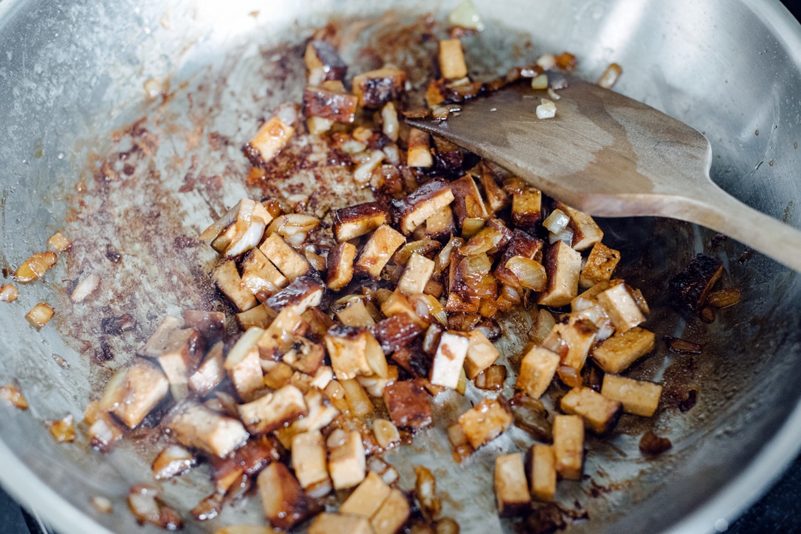 Lardons de tofu fumé