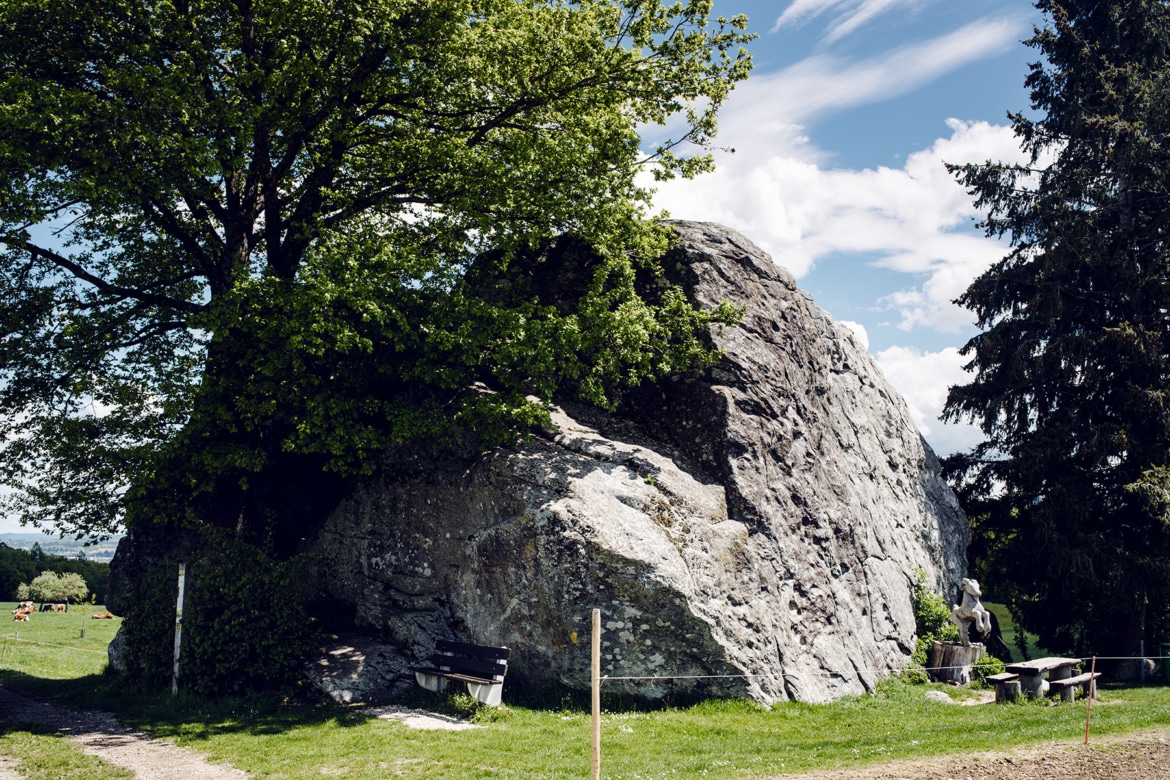 Bloc erratique à proximité du village de Steinhof, dans le canton de Soleure